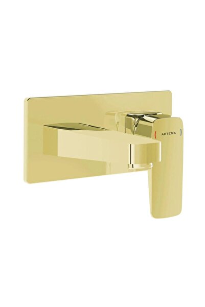 Artema Root Square Ankastre Lavabo Bataryası A4273823 Sıva Üstü Grubu - Altın