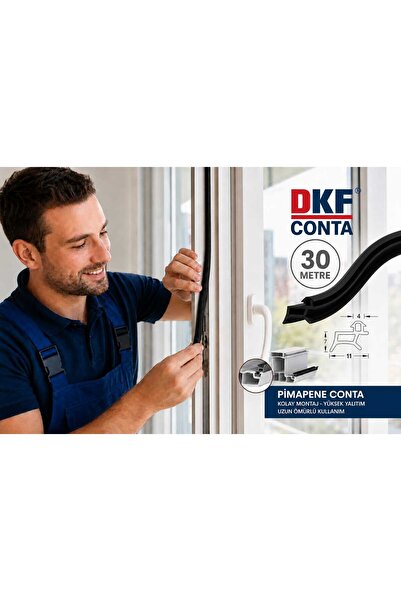 DKF CONTA Pimapen Pvc Pen Door Window Seal Gasket 30 Meters Black Original Ra...
