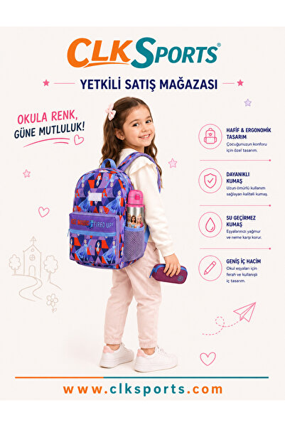 Frozen Anaokulu Çantası Ve Barbie Kalem Çantası - Alumınyum Pipetli Matara