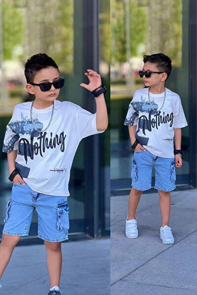 Minigimin Cicileri طقم شورت جينز للأولاد من مينيجيمين سيكليز نوثينغ مع جيوب م...