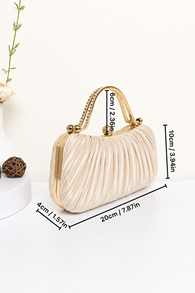 Famels Satin New Model Battery-Operated Evening Dress Bag with Zircon Stones,...