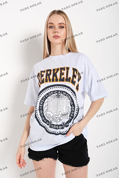 Tarzsokak Ženska Prugasto figura srce crna T-shirt za praznik