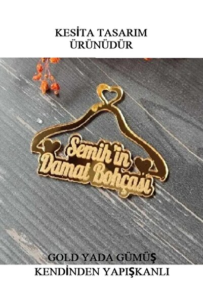 KESİTA TASARIM Pleksi Nişan-Gelin-Damat Bohçası Yazısı Isme Özel Gold - Gümüş...