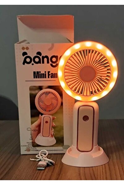 pango Taşınılabilir Şarjlı El Fanı - 3 Kademeli - Renkli Işıklı