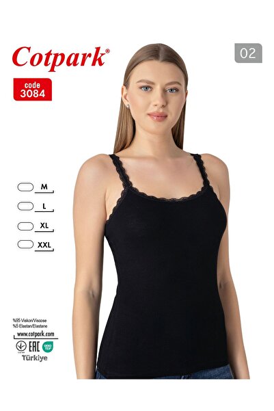 Cotpark Women's 95% Viscose 5% Elastane Undershirt 3084 - Black