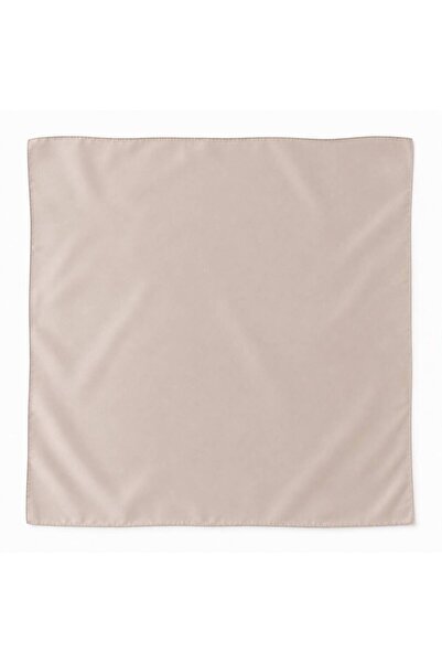Axesoire 13731 Bej Kadın Saten Fular 50x50 cm Bandana Boyun Fuları Saç Fuları...