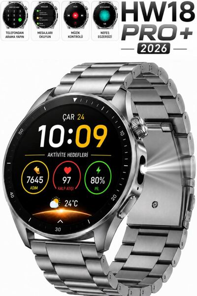 SONREİR Watch HW18 Pro+ 2026 Erkek Akıllı Saat AMOLED Ekran Bluetooth Görüşme...