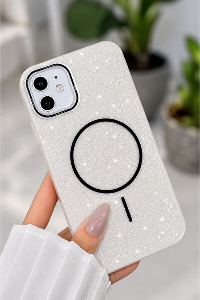 Go Aksesuar Iphone 11 Uyumlu Simli Glitter MAGSAFE Özellikli Darbe Önleyici Ş...