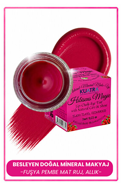 KUATRA Hibiscus Magic Fuchsia Tint Lip Cheek Lipstick Eyeshadow