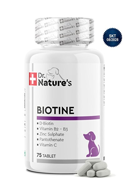 Dr. Nature's Köpek Biotin Tablet 75 Tablet – Deri ve Tüy Sağlığı Destekleyici