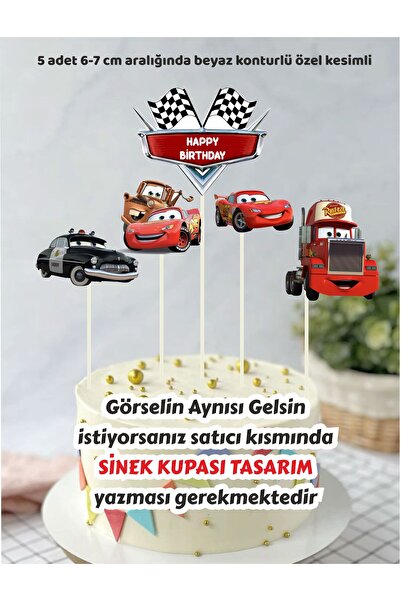 Sinek Kupası Tasarım Lightning Mcqueen Themed 5 Birthday Party Decorations