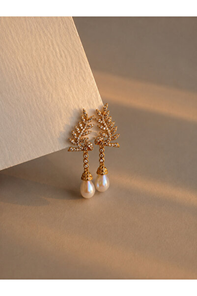 Owentis Steel Rose Gold Sparkling Pearl Rhapsody Earrings - Does Not Tarnish -