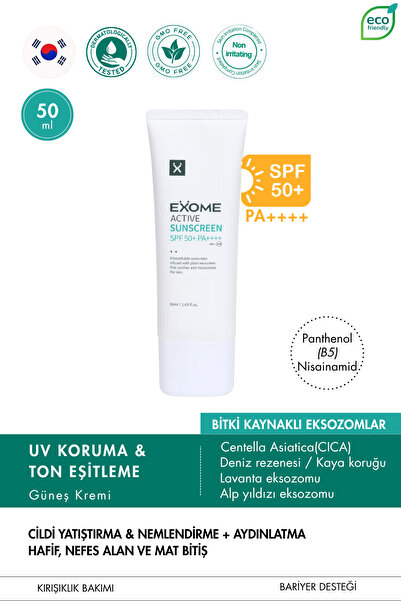 Exome Active Sunscreen Herbal Exosome Spf50+ Pa++++ 50 ml – Lightweight Struc...