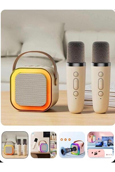 FEDDY RGB Işıklı Bluetooth Karaoke Hoparlör + 2 Kablosuz Mikrofon Çocuk ve Ye...