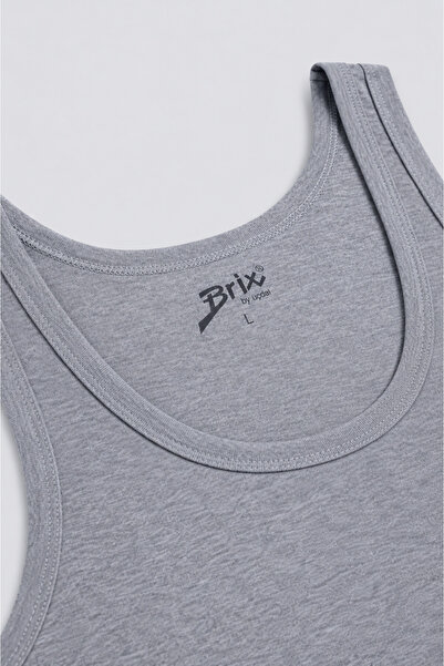 Brix 0004 Men's Single Gray Melange Color Undershirt