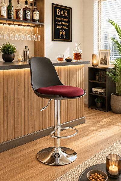 EVOFİSDUNYASİ Vegas Modern Ayarlanabilir Bar Taburesi