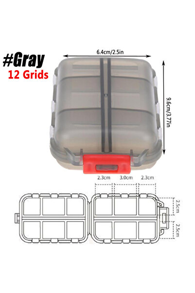Choice5 12 Grids-Gray 1Pcs Pill Case Portable Small Weekly Travel Pill Organi...