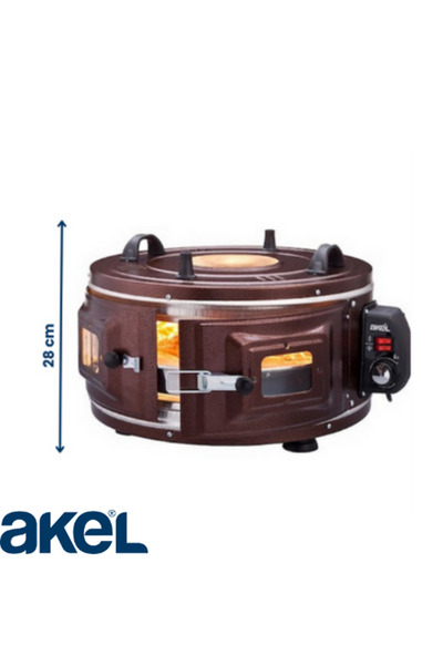 Akel AF120 25 Litre Orta Boy Yuvarlak Davul Fırın, 46 cm, Termostatlı, Üst & ...