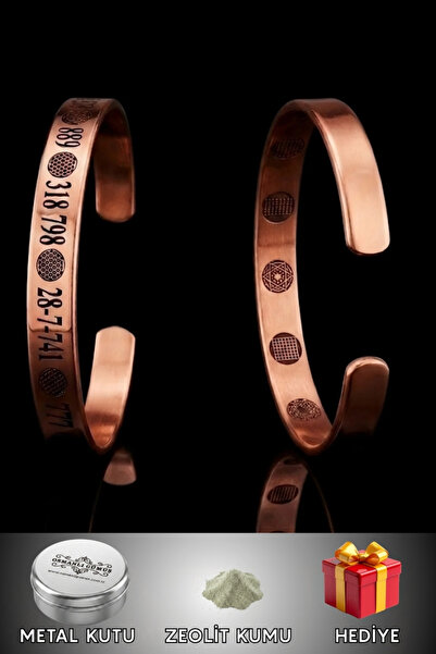 OSMANLI GÜMÜŞ Men's Women's Copper Bracelet - Number Sequences with Armor and...