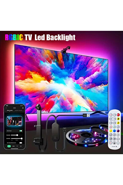 Choice شريط إضاءة خلفية LED ذكي RGBIC 5 فولت USB بطول 5 أمتار (196.85 بوصة) ل...