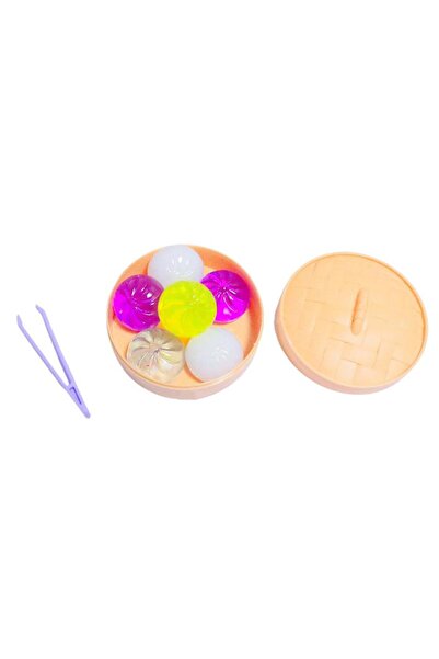 Choice Random color [DO]6Pcs Mini Dumplings With Steamer Bun Squeezable Toys ...