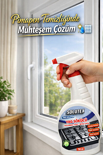 Solutex The Solution Çok Amaçlı Yağ, Kir, Leke ve Kireç Sökücü, Derz Temizleyici, Mutfak ve Banyo temizleyici, PVC Pimapen ve Kalorifer Temizleme - 750 ML