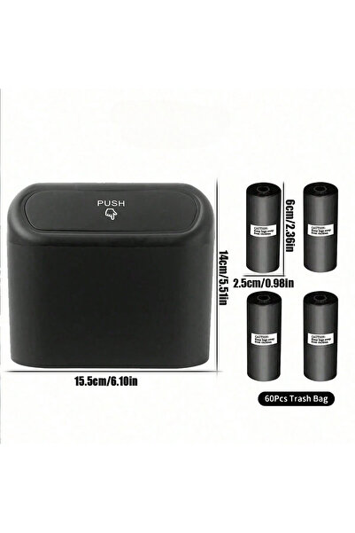 Choice E Car Trash Can with Lid / 4 Rolls of Garbage Bag, Leak-Proof, Portabl...