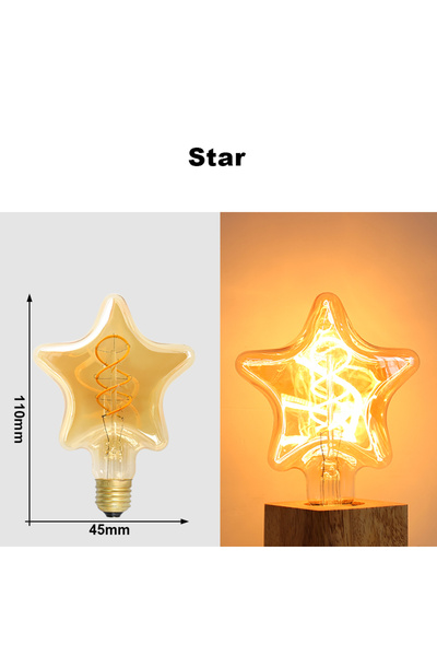 Choice 4W Yes Warm White Star E27 LED Filament Light Bulb 220V 4W A60 ST64 T4...