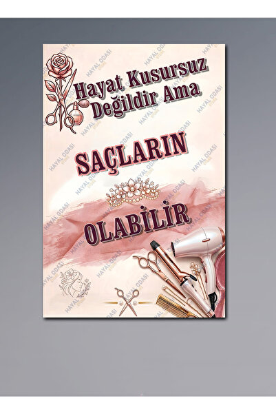 HAYAL ODASI STORE kuaför & Güzellik Salonu Dekoratif Ahşap Mdf Tablo 20x29 cm...