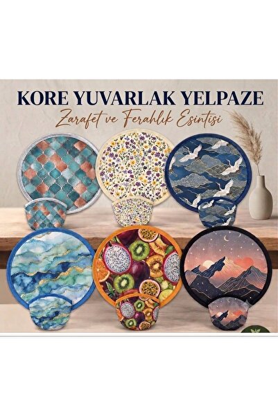 dedektiqo Otomatik Açılan Katlanabilir Yuvarlak Kore El Yelpazesi | Çantalı M...