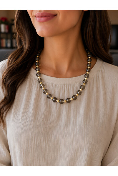 Leyandoğaltaş Natural Quartz Stone Design Necklace 50 cm Steel Apparatus |   ...