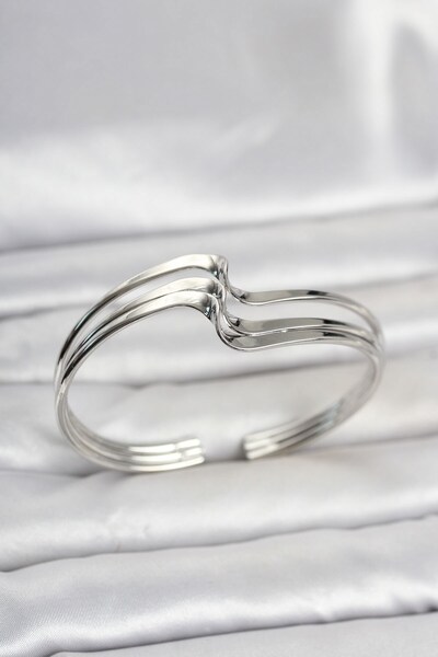 Inure Jewelry Zigzag Model Silver Color Brass Women's Bracelet