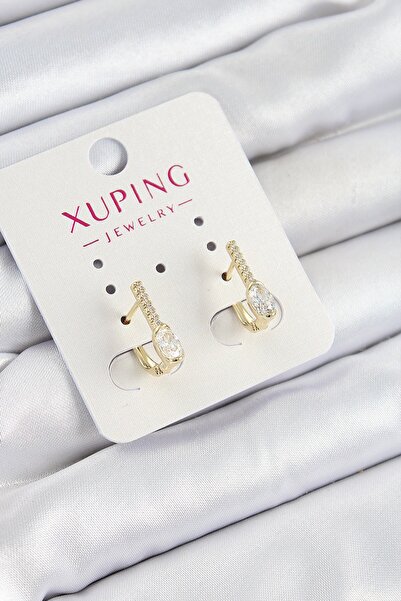 Inure Jewelry Xuping Zircon Stone I Model Gold Color Women's Earrings