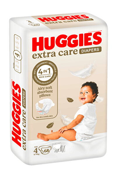Huggies Huggies Extra Care, Size 4, 8-14 kg, Jumbo Pack, 68 Diapers