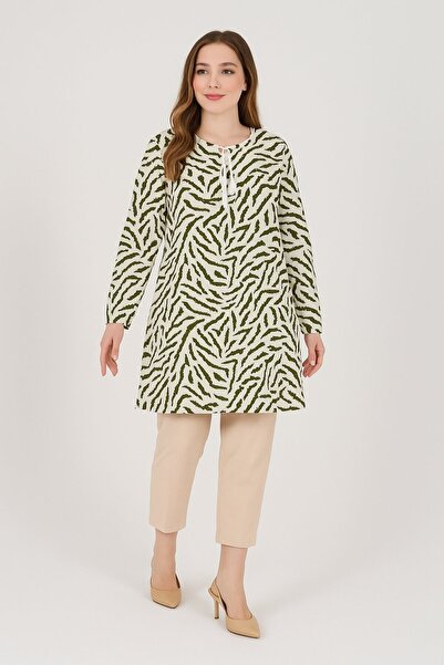 Ravencia Zebra Patterned Women's Woven Tunic