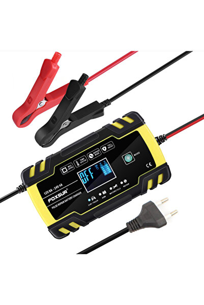 Choice شاحن بطارية ذكي FOXSUR 12V 8A EU FOXSUR 12V/24V 8A ببدء تشغيل تلقائي و...