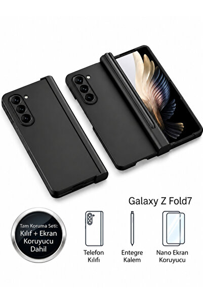 Deppo Trend Samsung Galaxy Z Fold 7 Uyumlu Kalemli Kılıf Kamera Korumalı Katl...