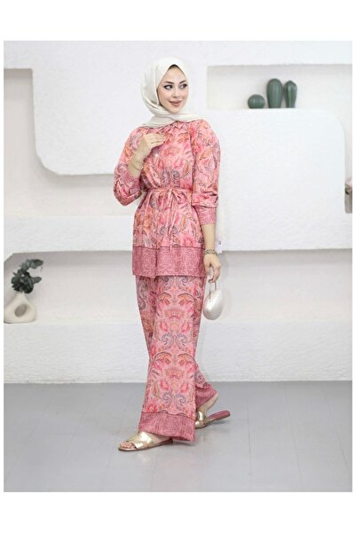 MODA S&S BZLİNE Patterned Shirt and Trousers Two-Piece Set