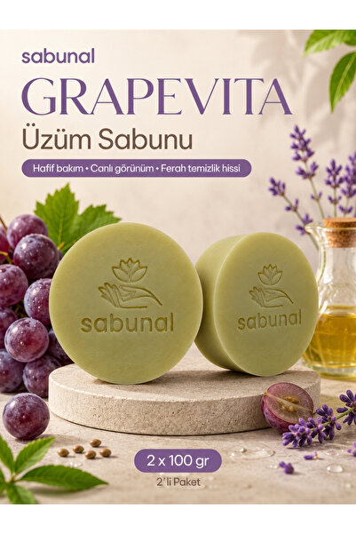 sabunal Grapevita Grape Soap 2 Pieces - Antioxidant Care, Natural Soap for a ...