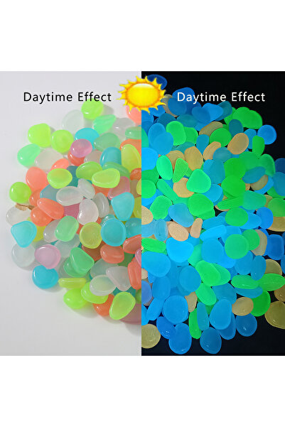 Choice8 Mixed color 100PCS Luminous Stone Garden Fish Tank Landscape Glow-in-...