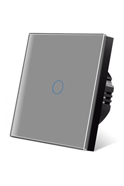 iUni 1F touch switch, Tempered Glass, LED, Silver