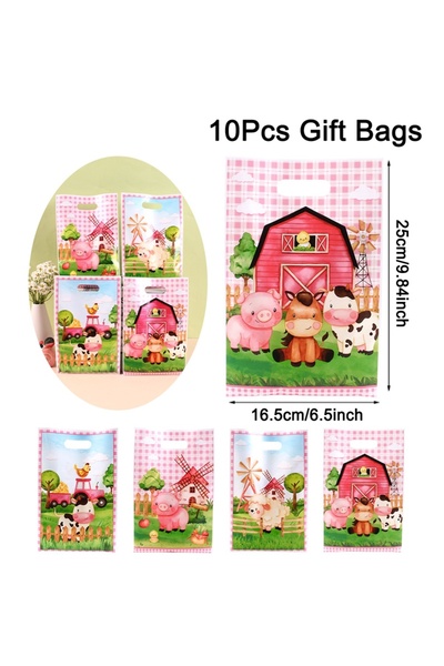 choice2 as picture 10pcs 10/20/50pcs Handbag Candy Bags Pink Farm Birthday Pa...