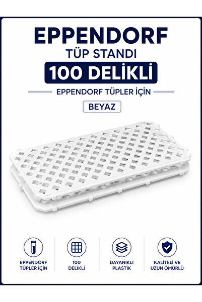 Labolist Eppendorf Tüp Standı 100 Delikli - Beyaz