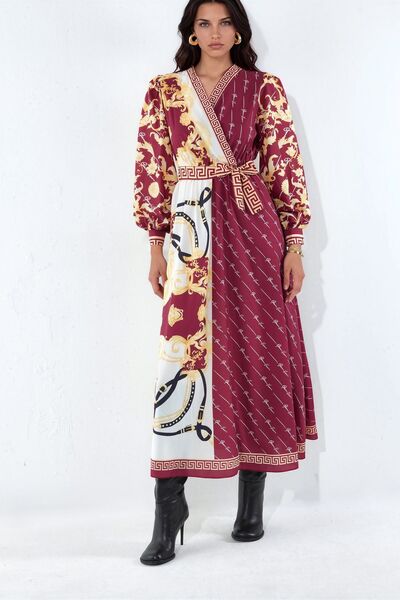 Hiccup Msn Patterned Belted Maxi Dress
