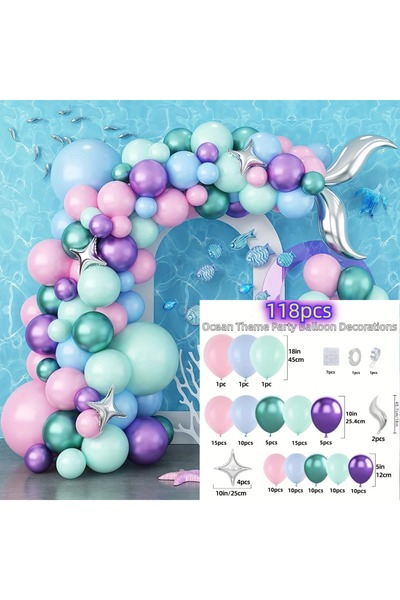 Choice Other MULTI 118PCS Sea Themed Balloon Garland Arch Kit, Mermaid Birthd...
