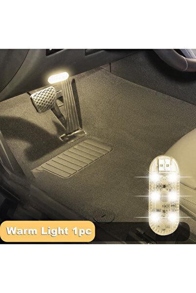 Choice1 1pc Warm Light LED Car Mini Touch Light USB Charging Portable Auto Ro...