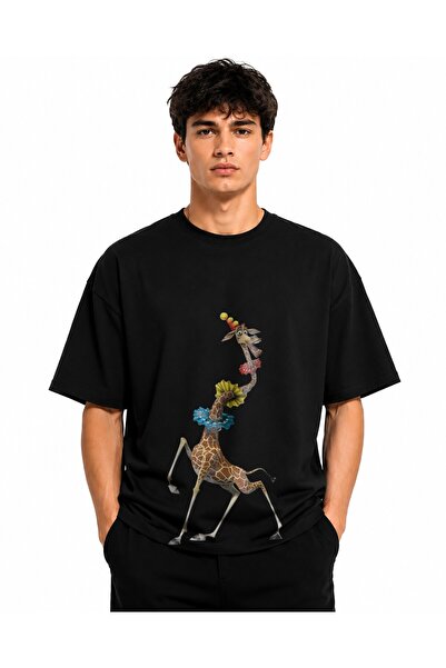 Inscriptie Tricou Unisex Bumbac Premium Casual " Girafa "