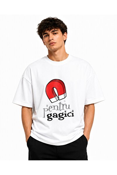 Inscriptie Tricou Unisex Bumbac Premium Casual " Magnet pentru gagici "