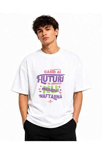 Inscriptie Tricou Unisex Bumbac Premium Casual " Naftalina "