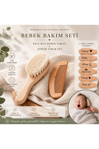 encii İSME ÖZEL BEBEK TARAĞI VE ŞİMŞİR TARAK YENİDOĞAN HEDİYELİK ANNE BEBEK B...